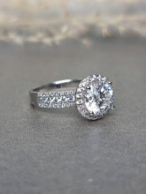 Load image into Gallery viewer, 2.00ct Round Brilliant Cut Halo Moissanite Diamond With Broad Band Ring
