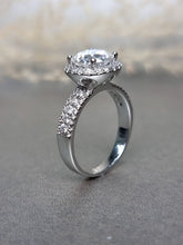 Load image into Gallery viewer, 2.00ct Round Brilliant Cut Halo Moissanite Diamond With Broad Band Ring
