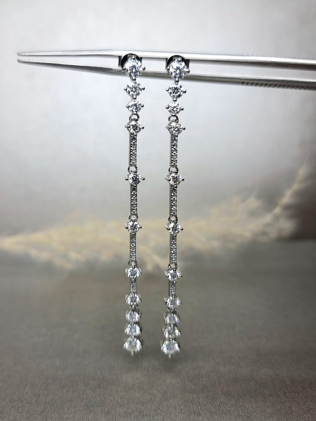 3.40ct Round Brilliant Cut Moissanite Diamond Long Dangling Earring