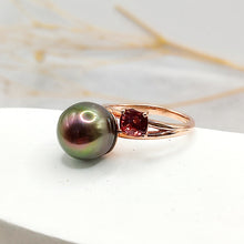 Load image into Gallery viewer, Natural Black Fresh Water Pearl Ring
