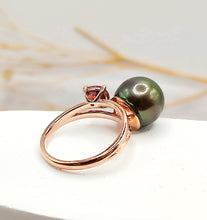 Load image into Gallery viewer, Natural Black Fresh Water Pearl Ring
