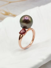 Load image into Gallery viewer, Natural Black Fresh Water Pearl Ring
